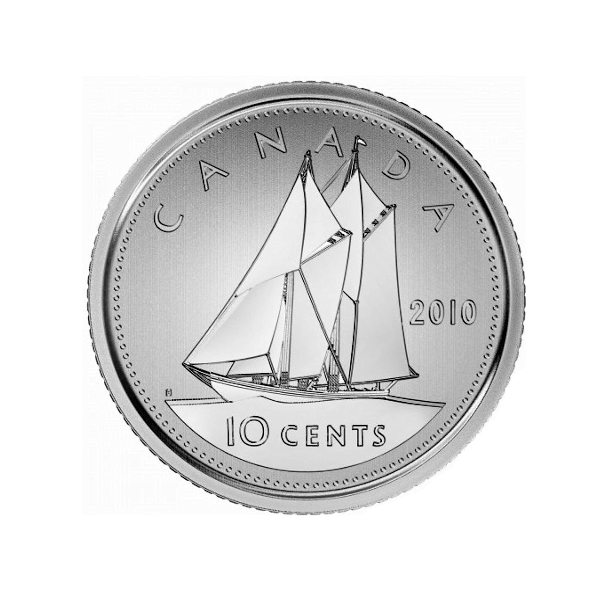 2010 Canada 10 Cents Bluenose Specimen Mule Variety From (Young Lynx S