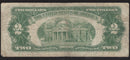 1953 Star USA $2 Two Dollar Bill Star Series (A) Red Seal Number *02459589A (VG-F)