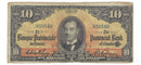 1936 $10 Provincial Bank Of Canada Orange Black 050540 Split 615-18-06 (F/VF)