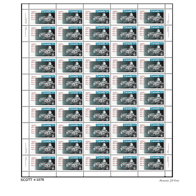 1986 Canada Stamp Full Pane of 50