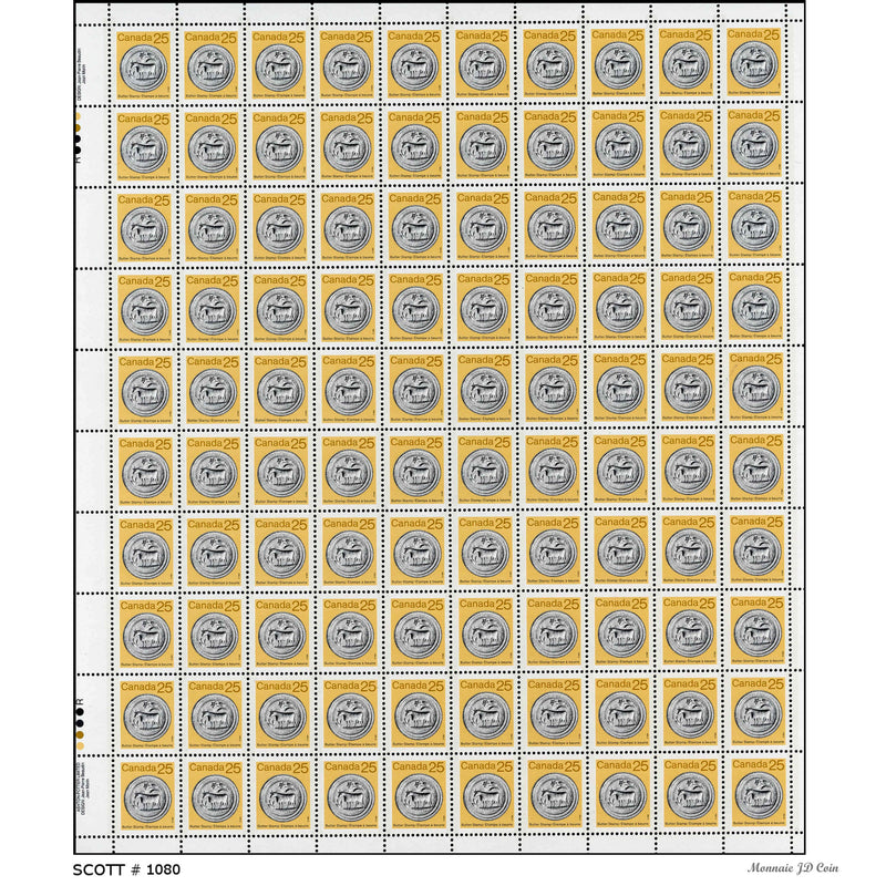 1987 Canada Stamp Full Pane of 100