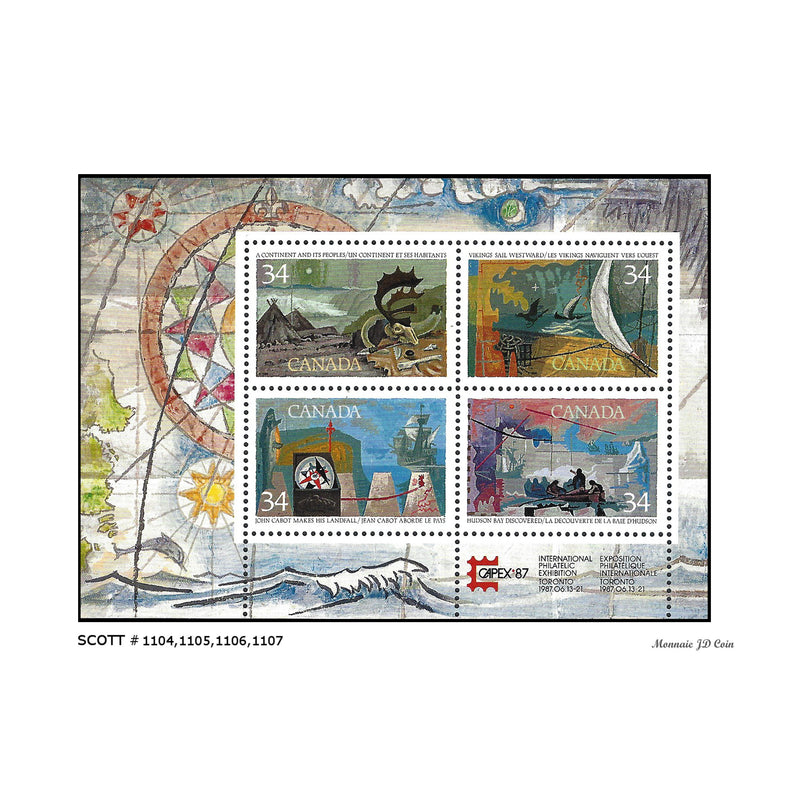 1986 Canada Stamp Souvenir Sheet Of 4