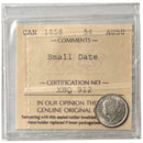 1858 SD Canada 5 Cents Silver Graded ICCS -AU 50