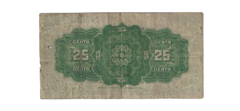 1900 Canada 25 Cents Shinplaster Dominion Of Canada  Saunders, DC-15c (F)