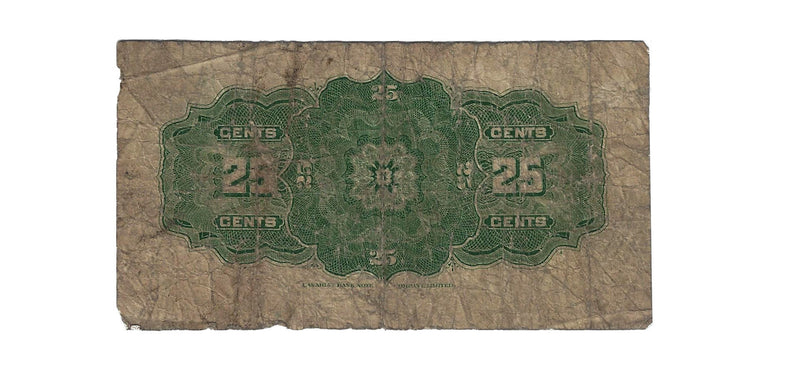 1923 Canada 25 Cents Shinplaster Dominion Of Canada  Campbell-Clark, DC-24d (Good)