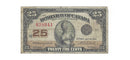 1923 Canada 25 Cents Shinplaster Dominion Of Canada  Campbell-Clark, DC-24d (F)