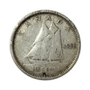 1938 Canada 10 Cents Silver (Circulated)