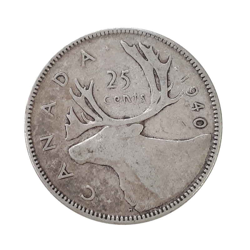 1940 Canada 25 Cents Circulation