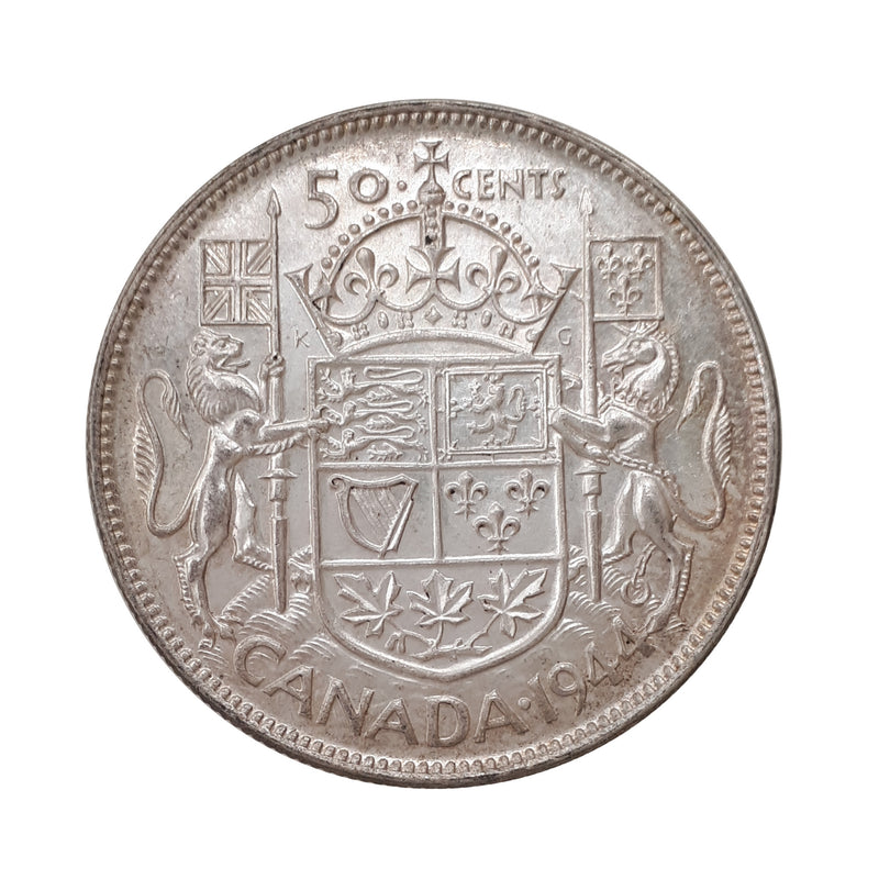 1944 Wide Date Far 4 Canada 50 Cents MS-60