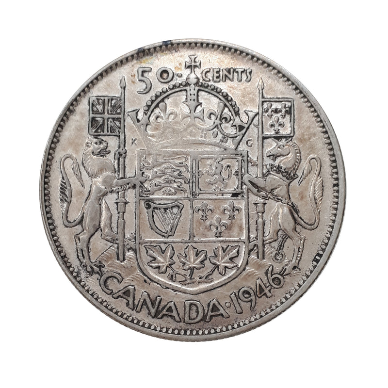 1946 Narrow Date Canada 50 Cents  Circulated