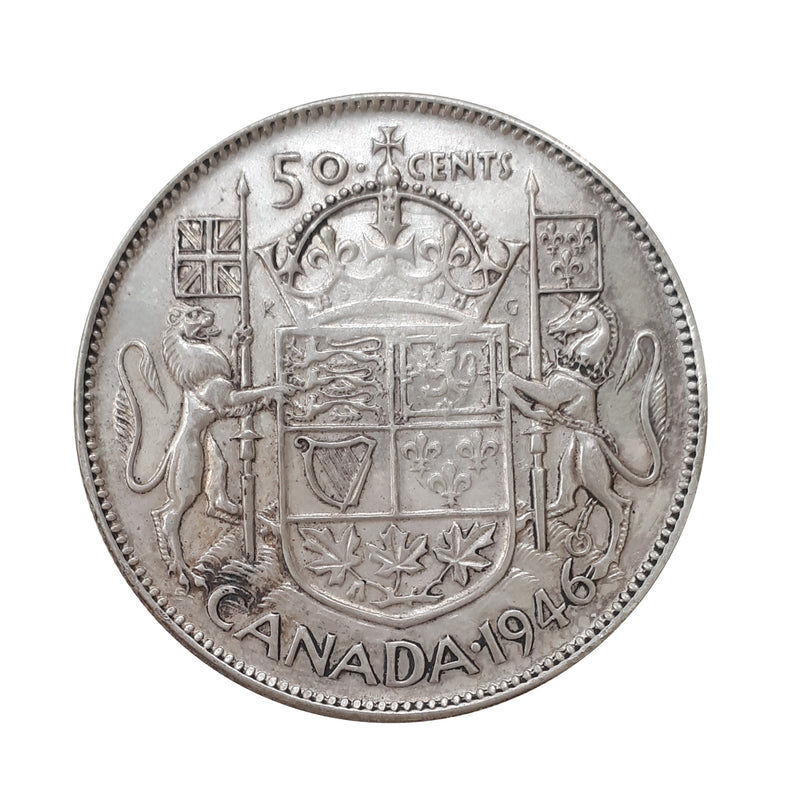 1946 Chip In 6 Canada 50 Cents (VF/EF)