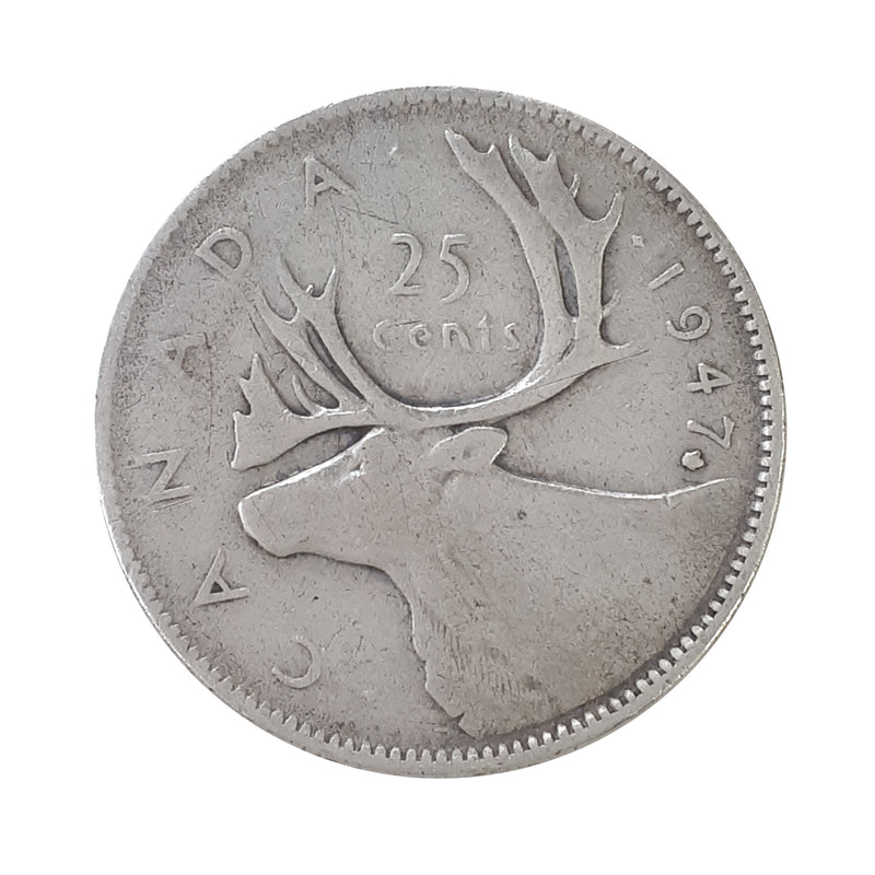 1947 Maple Canada 25 Cents Circulation