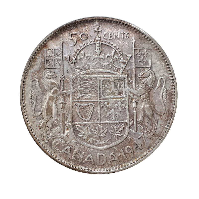 1947 Straight 7 Canada 50 Cent  VF/EF (VF-30)