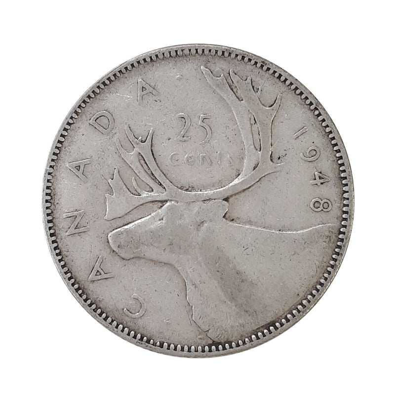 1948 Canada 25 Cents Circulation