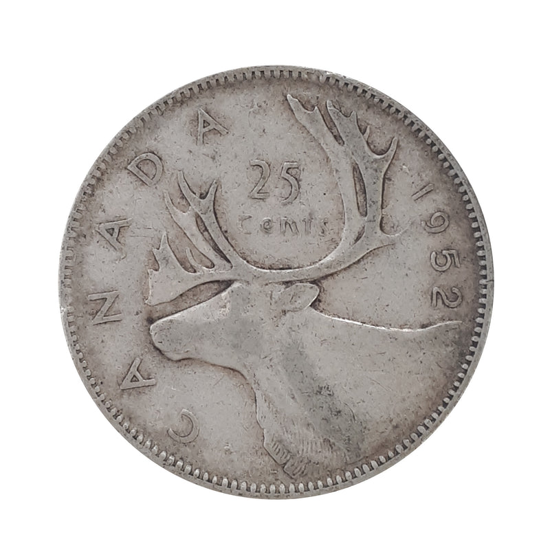 1952 Canada 25 Cents Circulation