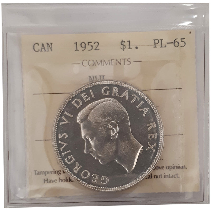 1952 NWL Canada Silver $1 Dollar Certifield ICCS PL-65
