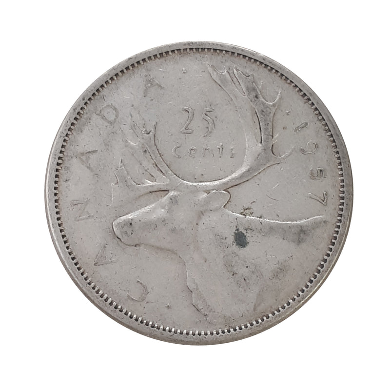 1957 Canada 25 Cents Circulation