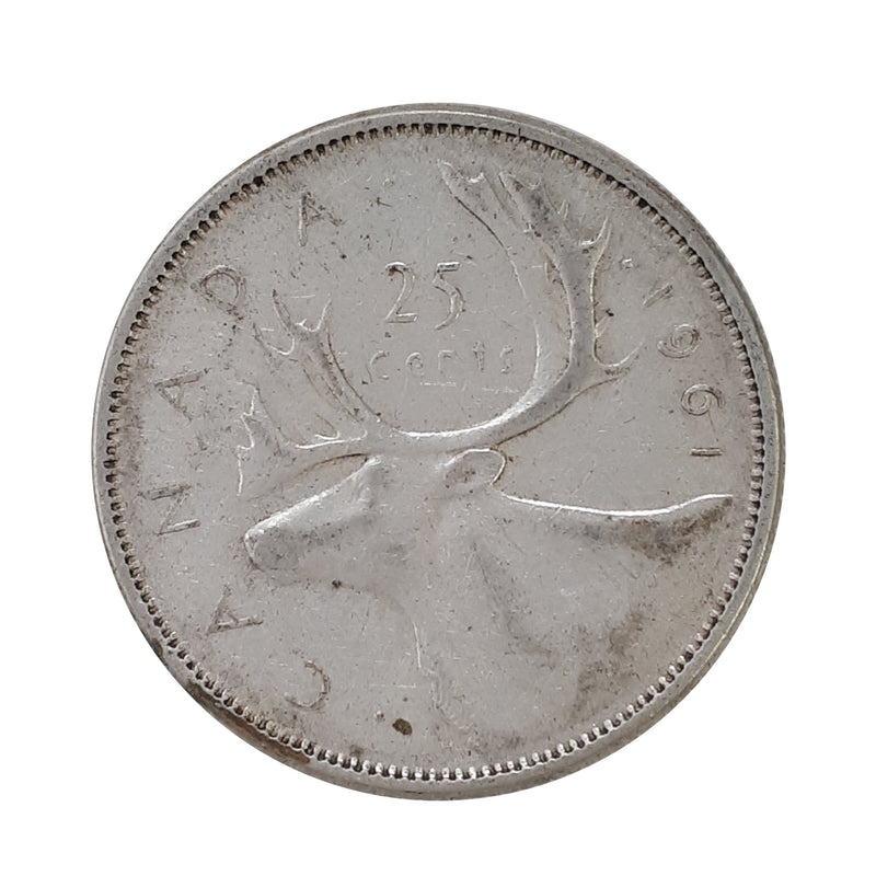 1961 Canada 25 Cents Circulation