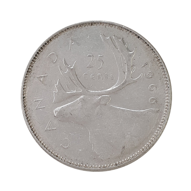 1966 Canada 25 Cents Silver Circulated