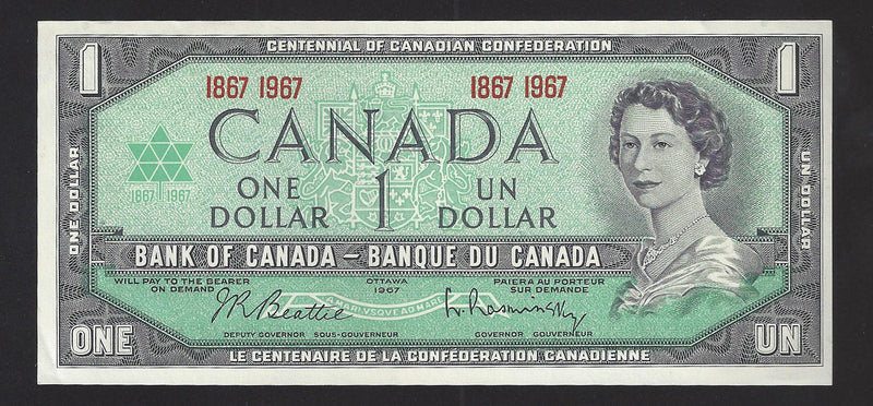 1967 $1 Bank of Canada Note Beatie-Rasmintsky Commemorative PLate