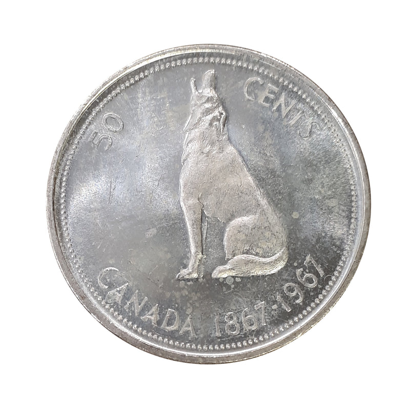 1967 Heavy Cameo Canada 50 Cents (BU)(MS-63)