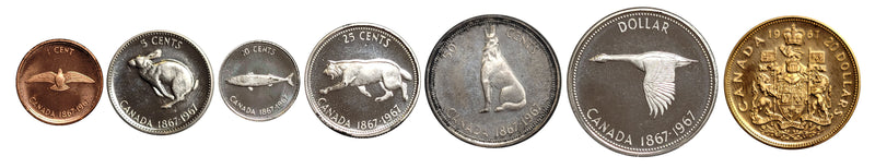 1967 Royal Canadian Mint Proof Coin Set With $20 Gold Coin