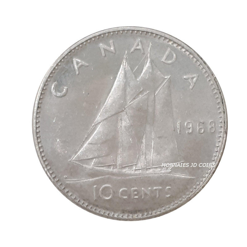 1968 Canada 10 Cents Silver Circ.