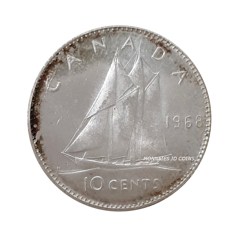1968 Canada 10 Cents Silver (MS-64)