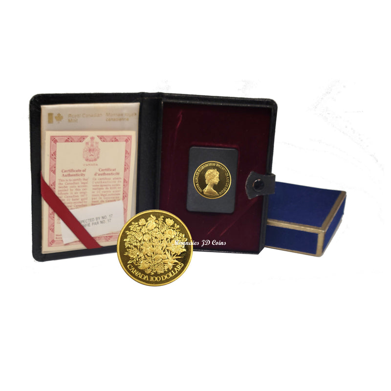 1977 Canada $100 Proof Gold 22K Coin Silver jubilee Elizabeth II Coin 1/2oz 9999 With Box/COA
