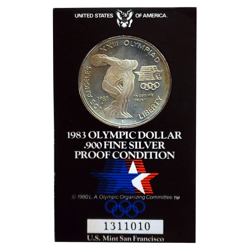 1983 S USA 1 Dollar 900% Silver Proof XXIII Olympiad Los Angeles Olympic Coin