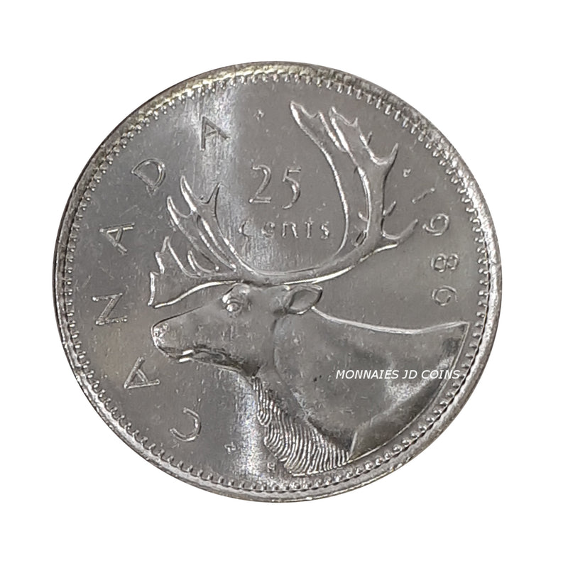 1986 Canada Caribou 25 Cents Choise BU (MS-64)