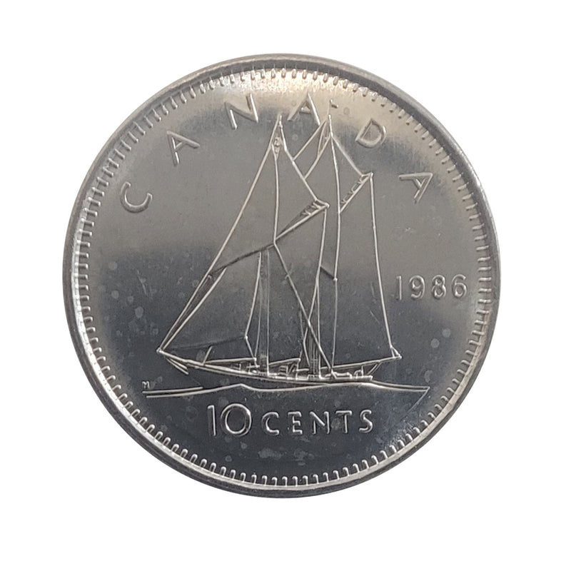 1986 Canada 10 Cents Brillant Uncirculated (MS-63)