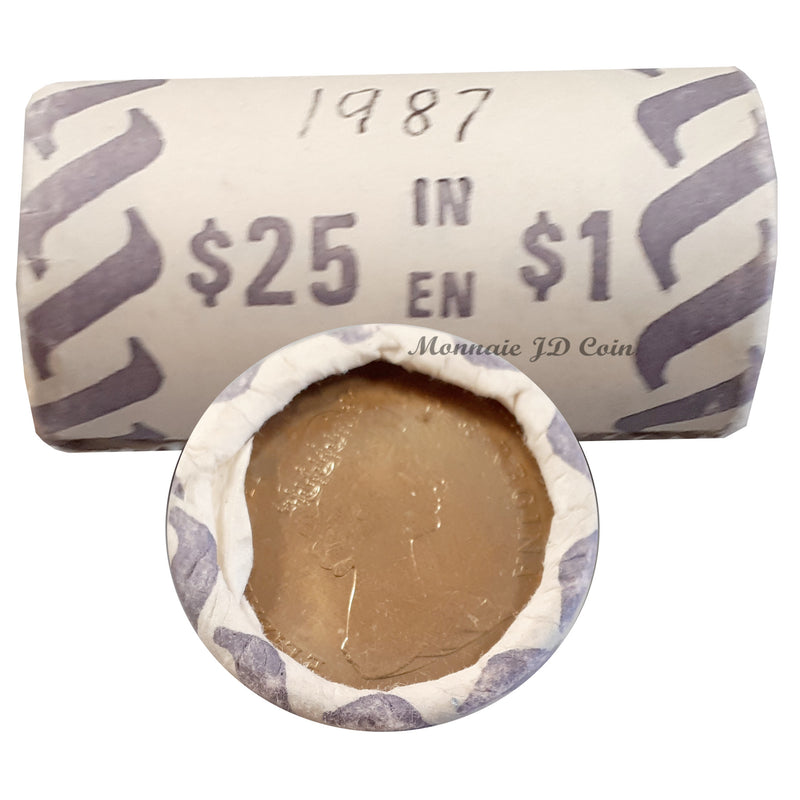 1987 Canada Loon Dollar Original Roll 25 pcs