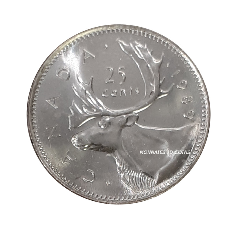 1989 Canada Caribou 25 Cents Choise BU (MS-64)