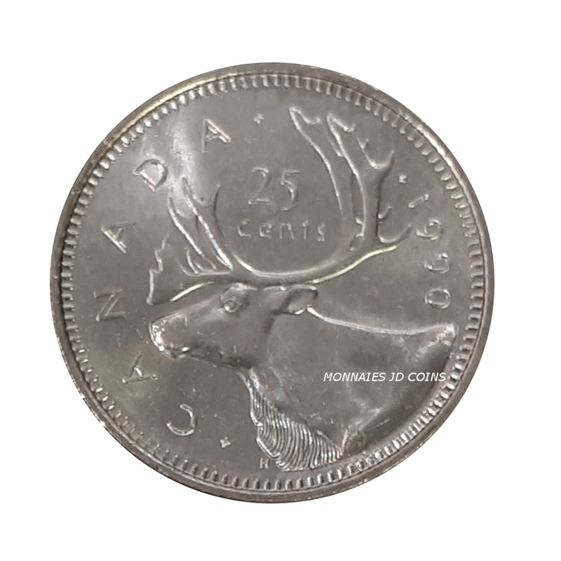 1990 Canada Caribou 25 Cents Choise BU (MS-64)