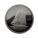 1991 Canada 10 Cents Proof