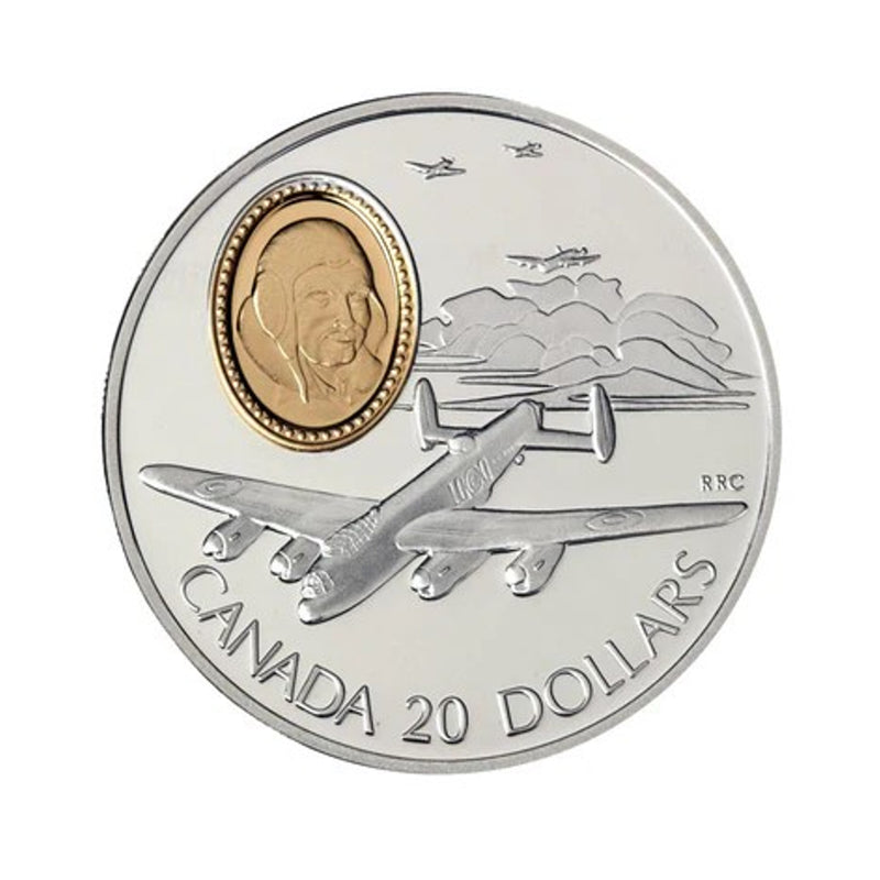 1990 Canada $20 Aviation Series I  Avro Lancaster Sterling Silver Coin