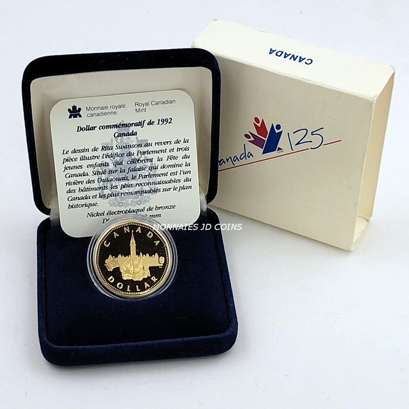 1992 Canada Parliament Confederation 125th Anniversary Proof Dollar Coin