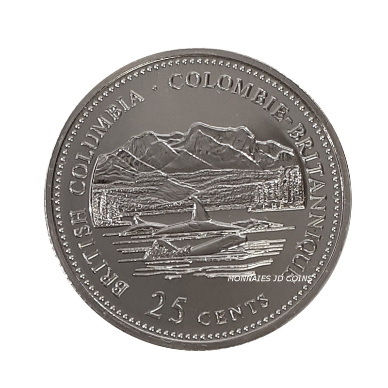 1992 Canada British Columbia 25 Cents Proof Like