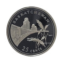 1992 Canada Saskatchewan 25 Cents Silver Proof