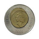 1996 Canada Rare 2 Dollar Off Center Core