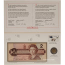 1996 Canada $2 Uncirculated Coin, Bank Note & Stamp Set