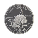 1999 Canada 25 Cents  Millenium August Silver Proof Coin