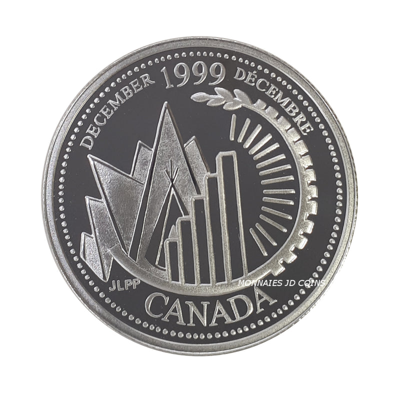 1999 Canada 25 Cents  Millenium December Silver Proof Coin