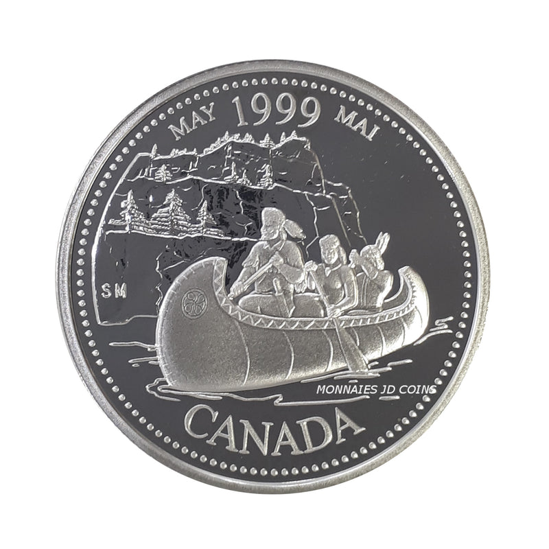 1999 Canada 25 Cents  Millenium May Silver Proof Coin