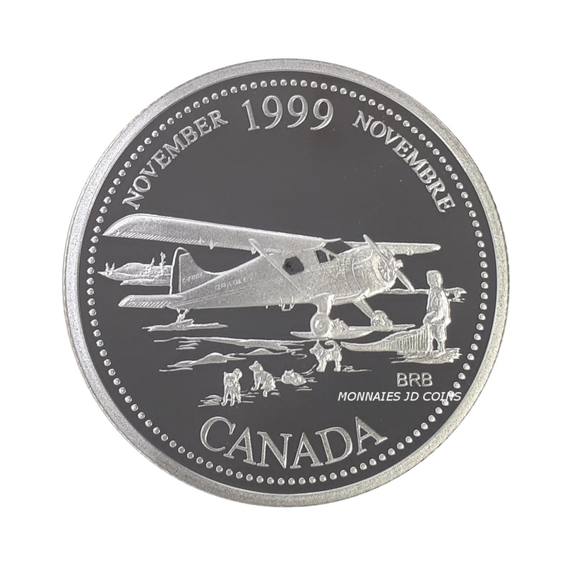 1999 Canada 25 Cents  Millenium November Silver Proof Coin