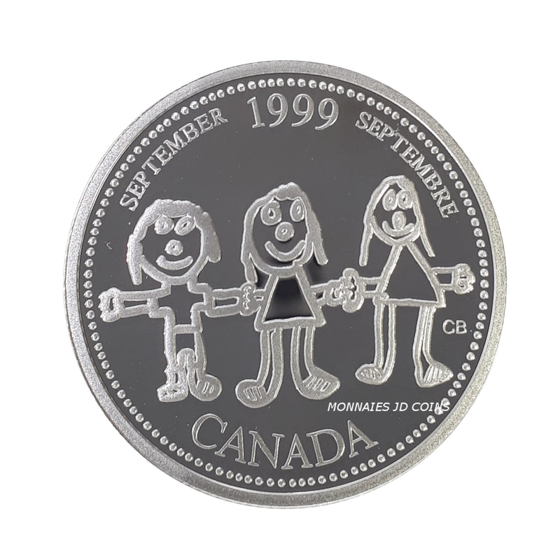 1999 Canada 25 Cents  Millenium September Silver Proof Coin