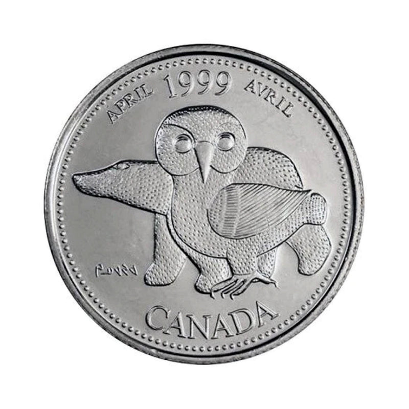 1999 Canada April 25 Cents BU (MS-63)