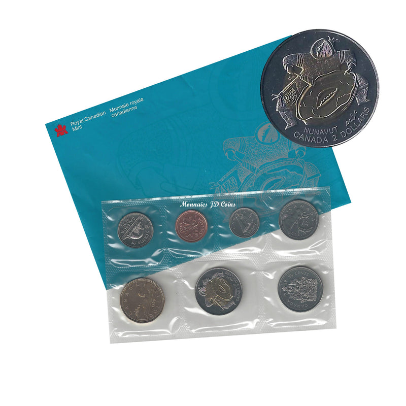 1999 Canada Nunavut Mule Uncirculated Proof Like Coin Set