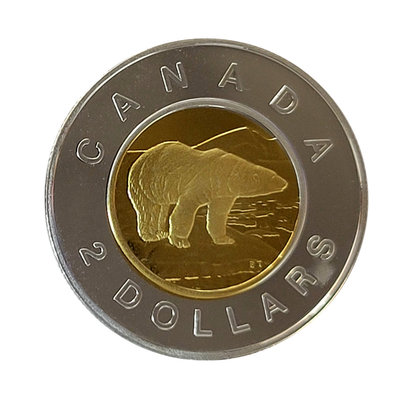 2000 Canada $2 Dollar Polar Bear Proof Silver Coin